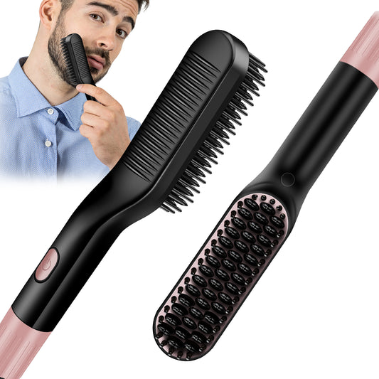 Cool-i ® Bartglätter Kamm für Männer – 2-in-1 Bartglätter & Haarglättbürste, elektrischer Haarglätter mit 3 einstellbaren Temperaturen (160-200°C), ideal für Bart- & Haarstyling