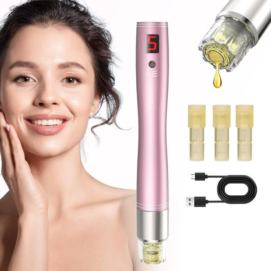 Cool-i ® Elektrischer Microneedling Pen – Kabellos & Wiederaufladbar, mit 5 Intensitätsstufen – Für kosmetische Hautpflege zuhause (A3)