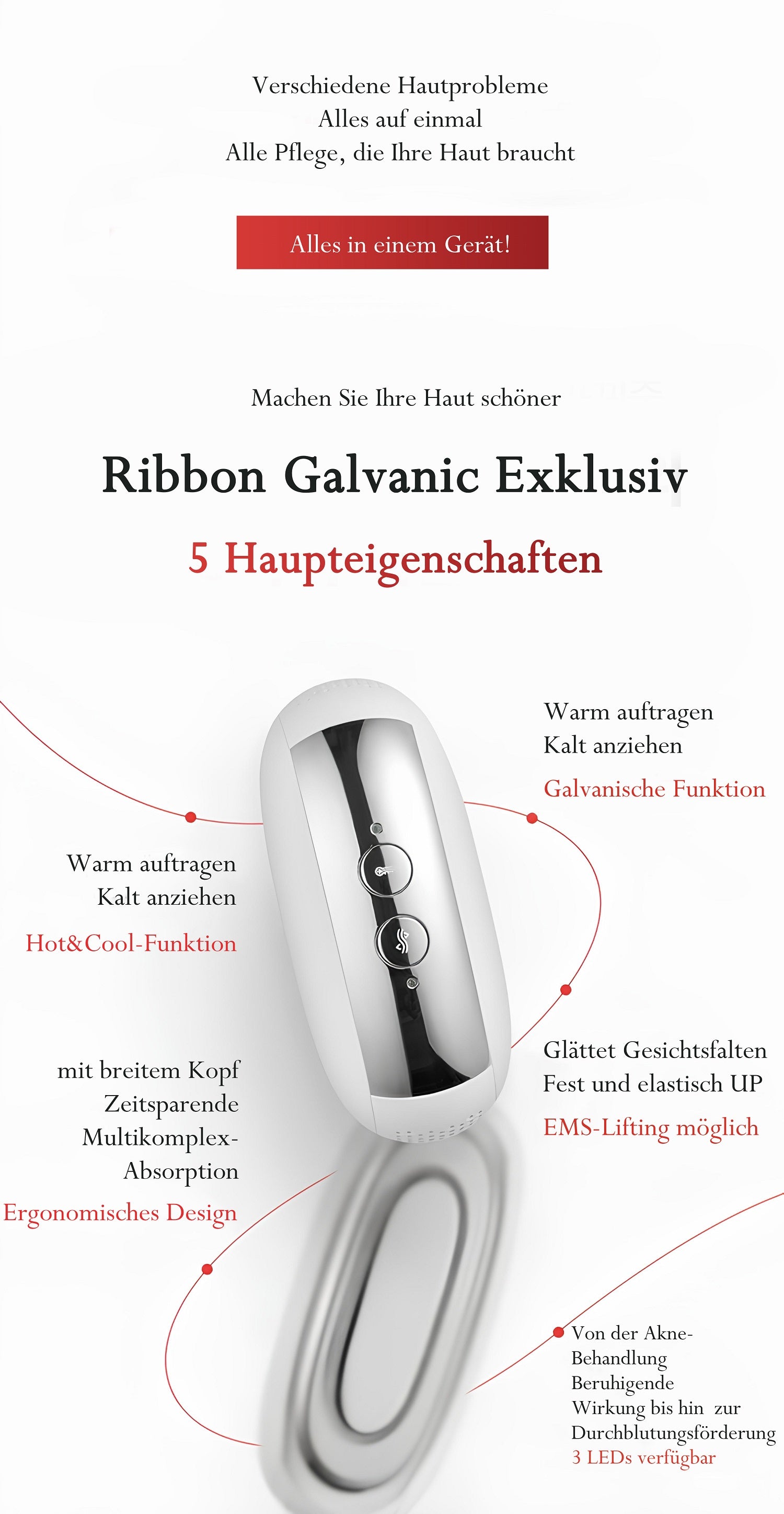 Schönheitsgerät mit 5 Hauptfunktionen