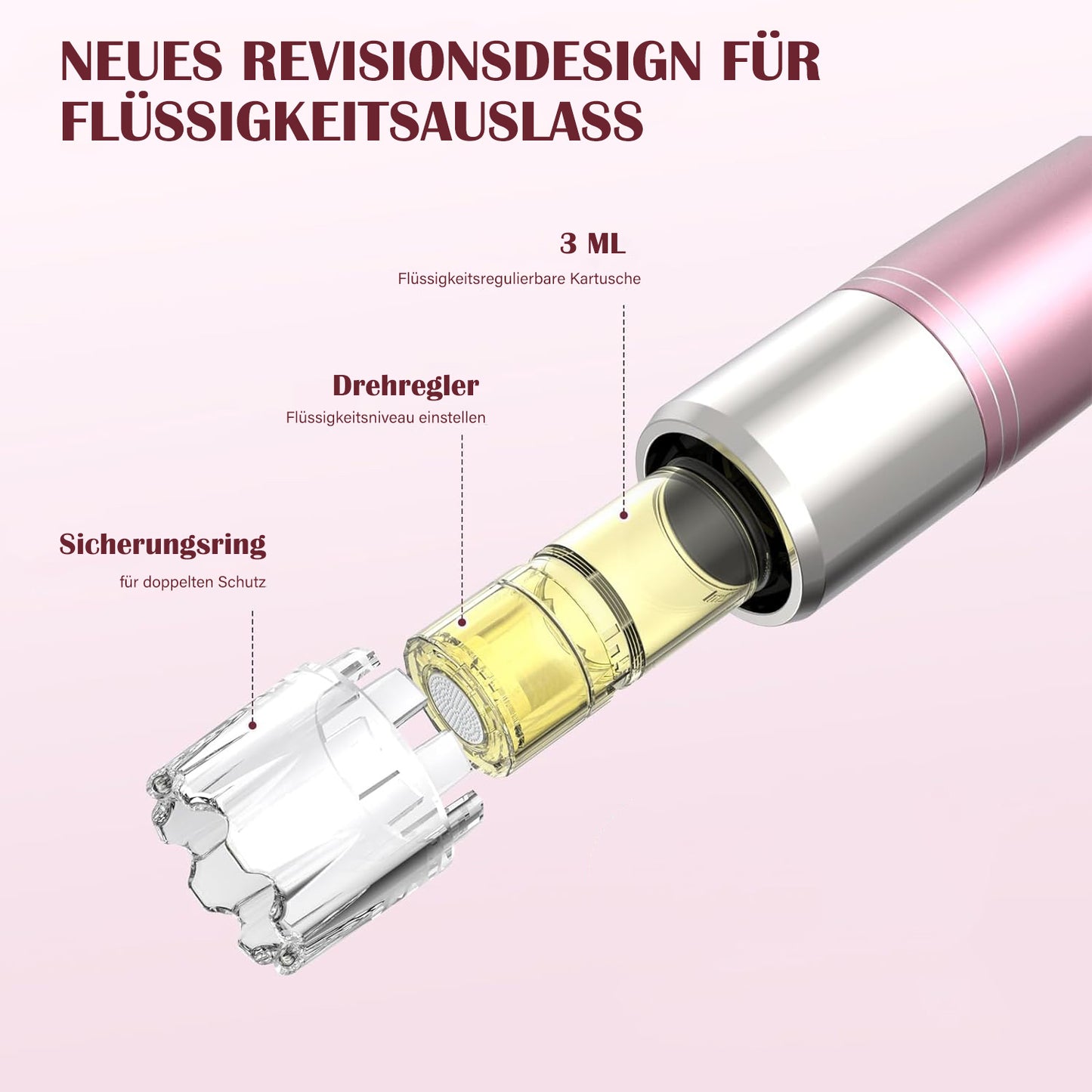 Cool-i ® Elektrischer Microneedling Pen – Kabellos & Wiederaufladbar, mit 5 Intensitätsstufen – Für kosmetische Hautpflege zuhause (A3)