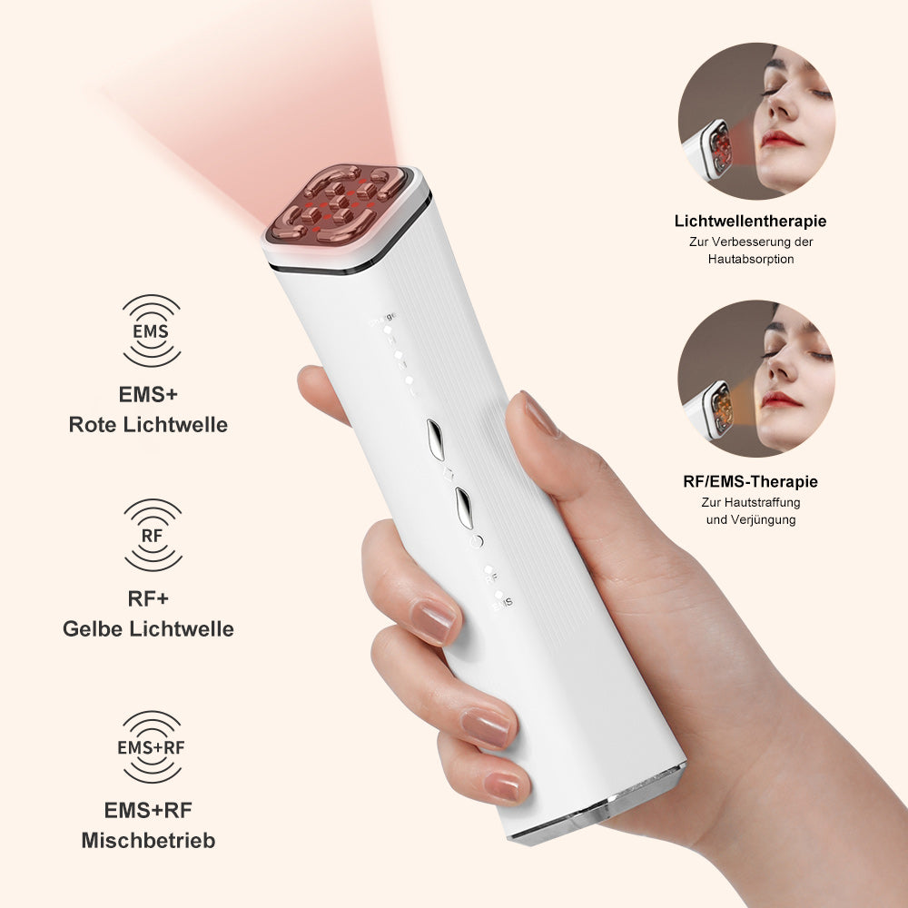 Cool-i ® RF & EMS Gesichtspflegegerät mit Lichttherapie – Multifunktionaler Anti-Aging Massager für Hautstraffung, Faltenreduktion & Lifting