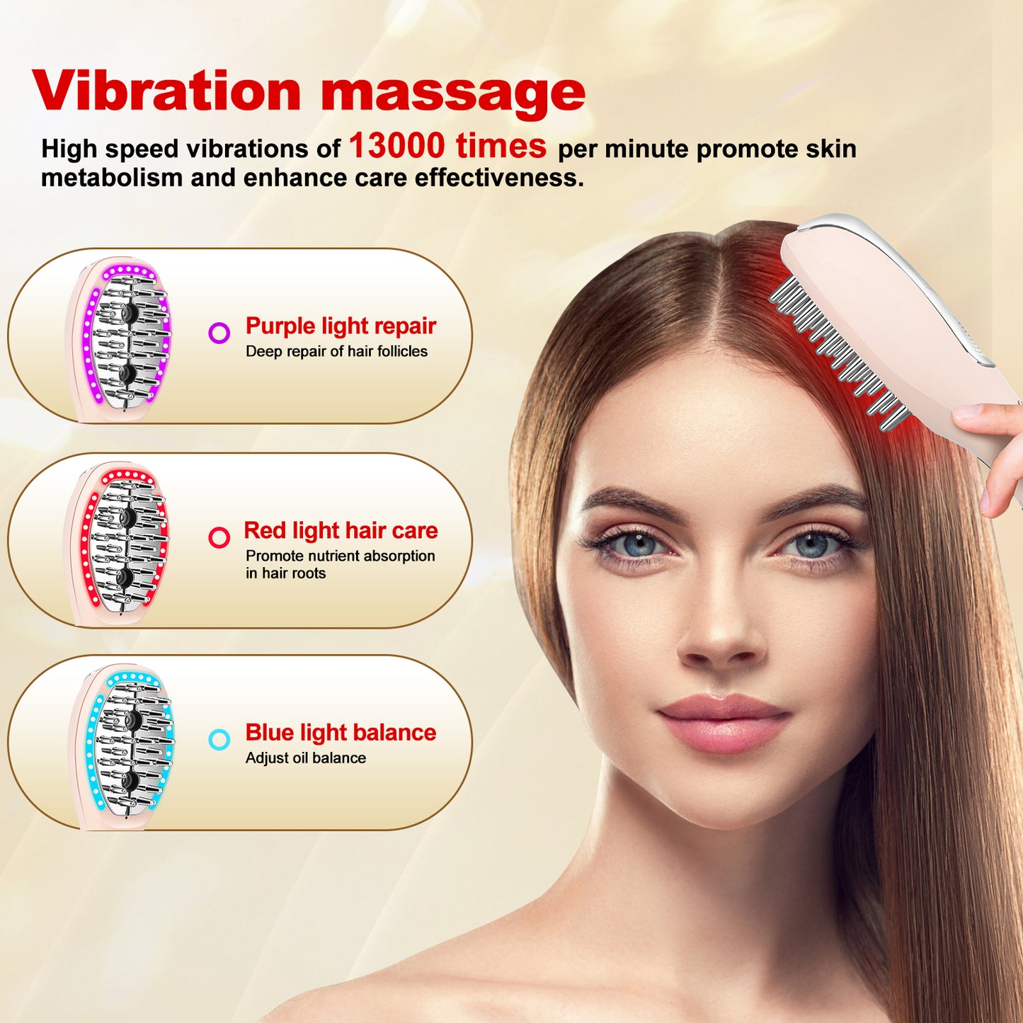 Cool-i ® 5-in-1 Kopfhaut-Massagebürste – Mit 4-Farben-LED + Infrarot für Haarwachstum, EMS, Vernebelung, Ionen & Massage für gesunde Kopfhaut und kräftiges Haar