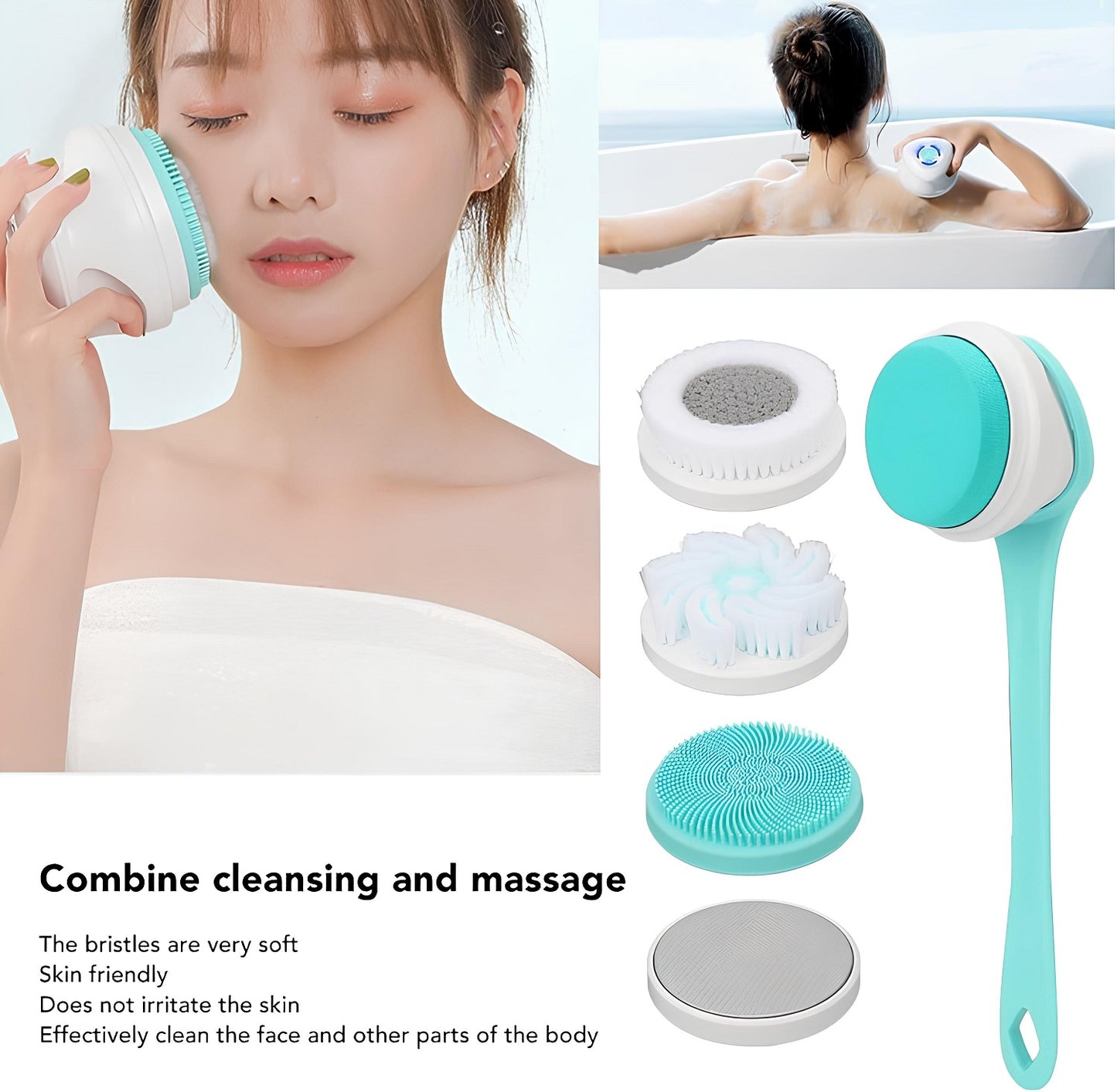 COOL-i® Elektrische Duschbürste – Tiefenreinigung für Gesicht und Körper