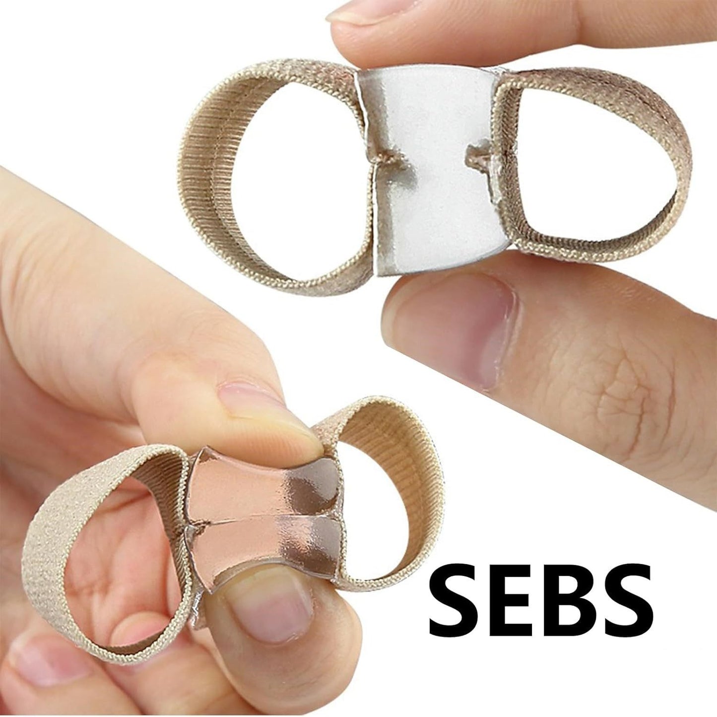 COOL-i Zehenspreizer mit Band, 2 Paar, Silikon Zehentrenner für Damen & Herren, weich & bequem
