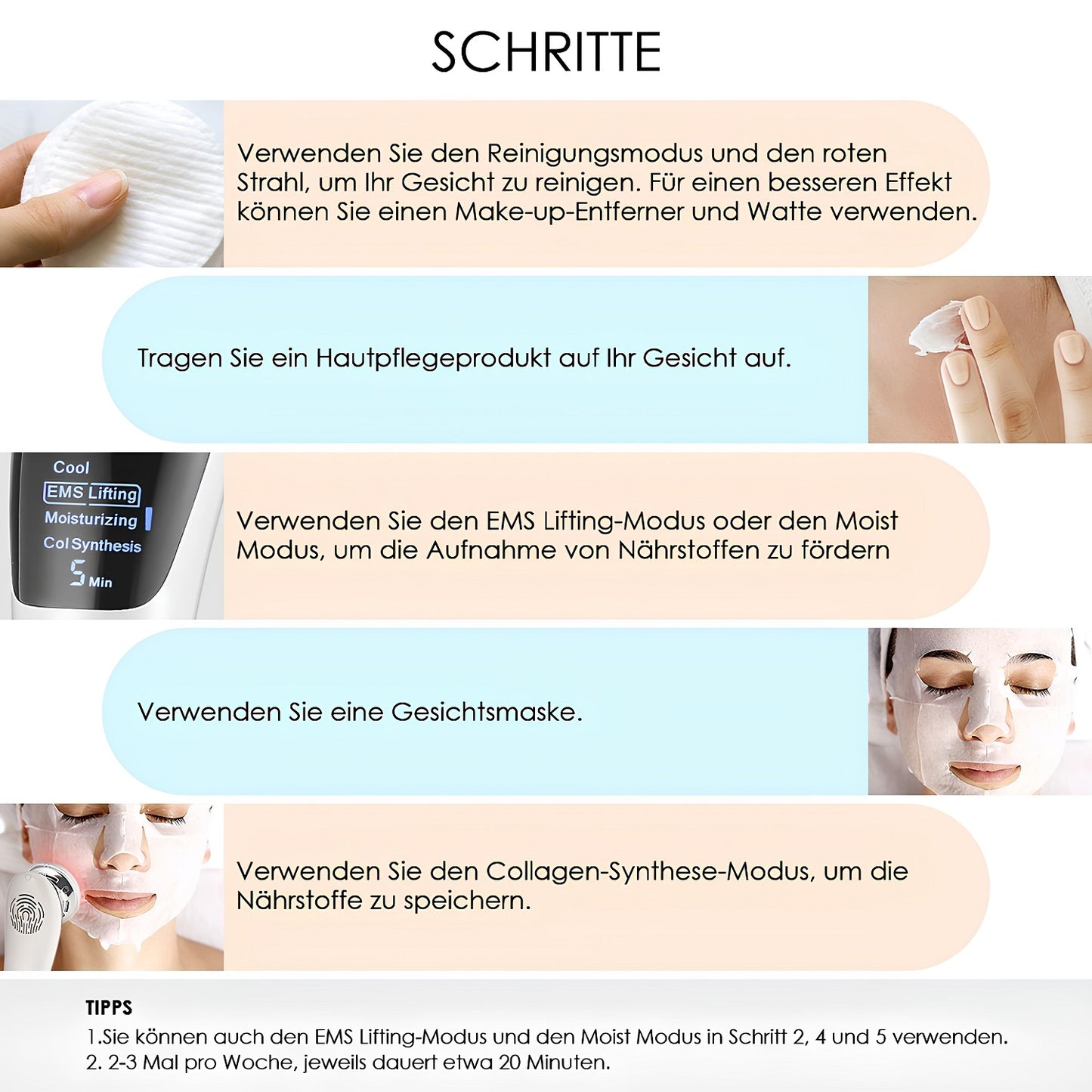 COOL-i® 5-in-1 Beautygerät für das Gesicht – LED-Anwendung, EMS, Wärme/Kälte & Massagefunktion – Für die tägliche Hautpflege