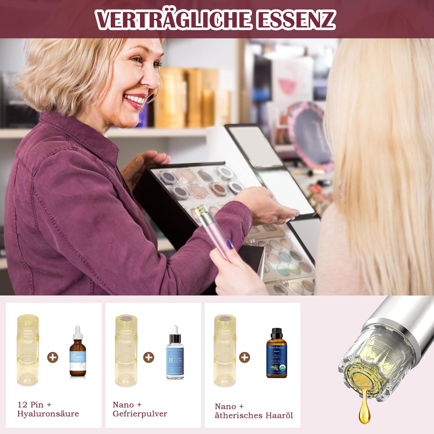Cool-i ® Elektrischer Microneedling Pen – Kabellos & Wiederaufladbar, mit 5 Intensitätsstufen – Für kosmetische Hautpflege zuhause (A3)