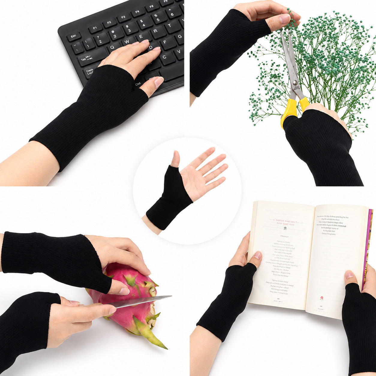 COOL-i Daumenbandage 1 Paar mit SEBS-Gelpolster, elastische Handgelenkstütze für Alltag, Arbeit & Sport