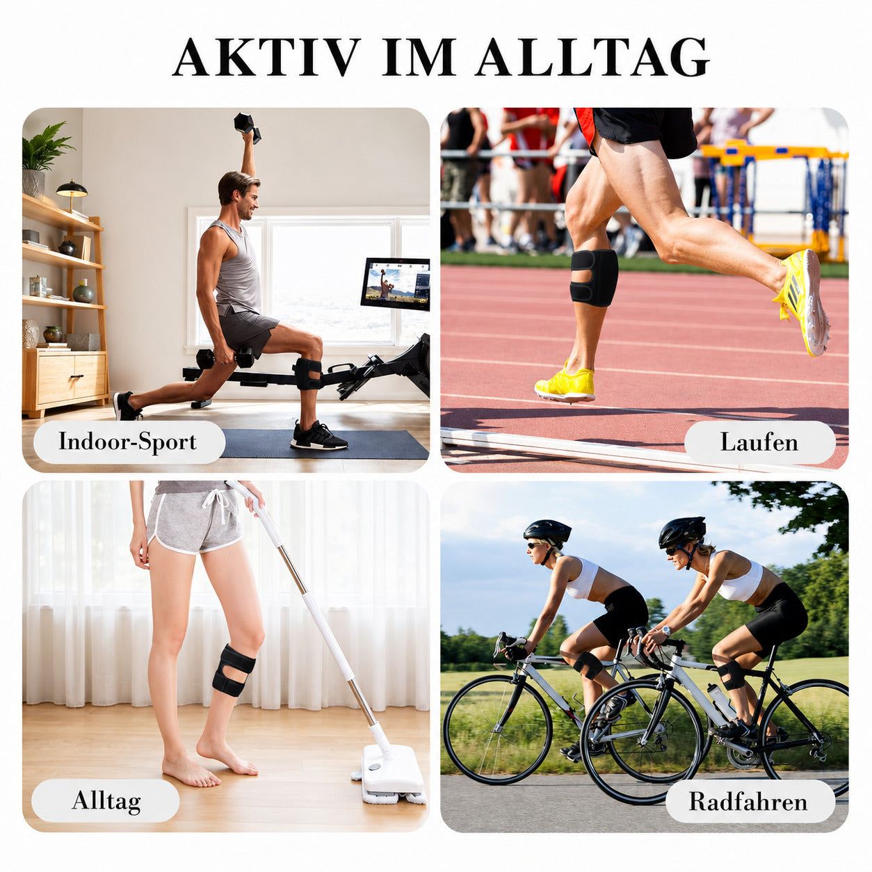 COOL-i Waden Kompressionsbandage, verstellbar, mit Polstern & Anti-Rutsch für Sport & Alltag