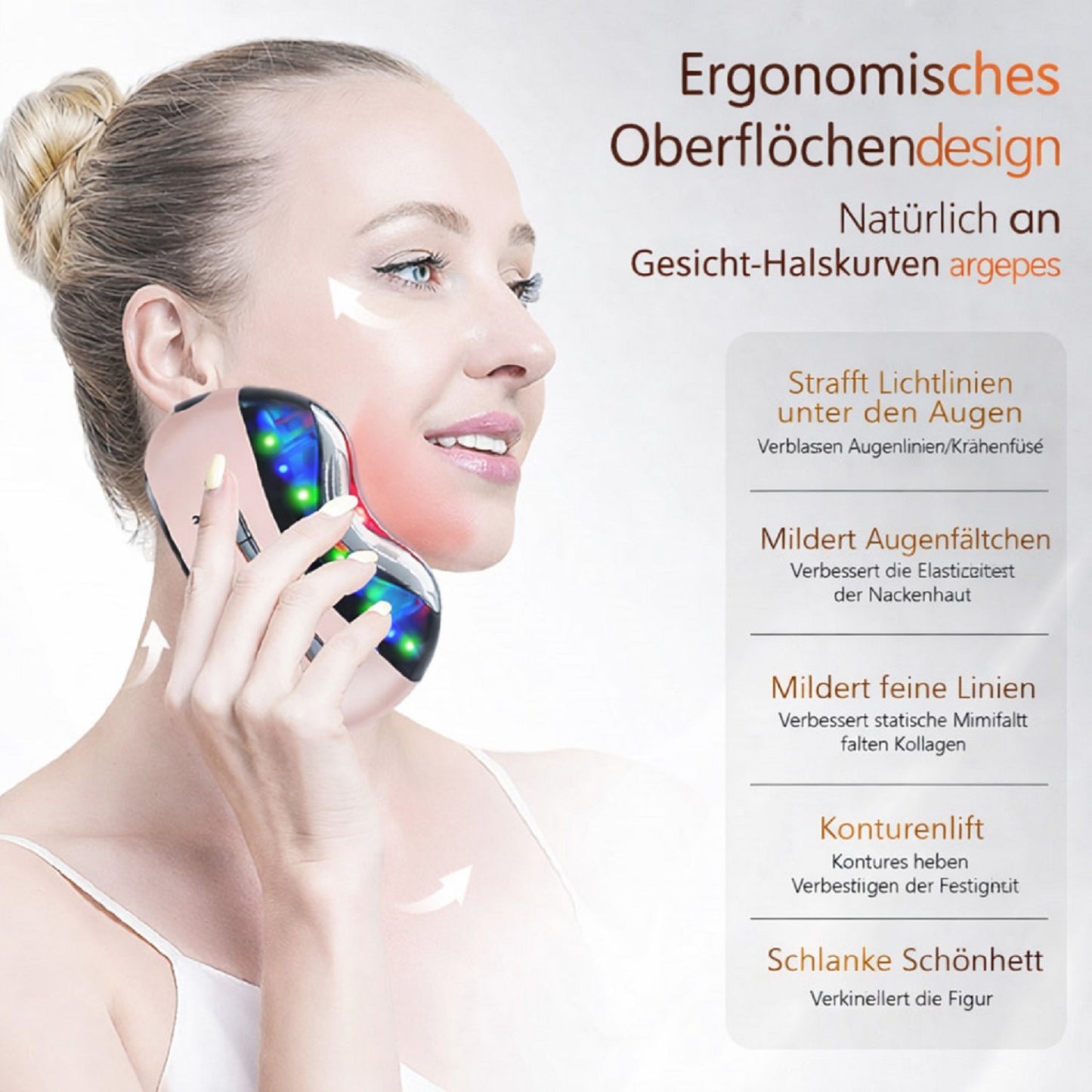 Cool-i ® Multifunktionales Heiß & Kalt Beautygerät mit EMS, LED Licht & Vibration Für Gesicht, Hals & Körper, kabellos, IPX6