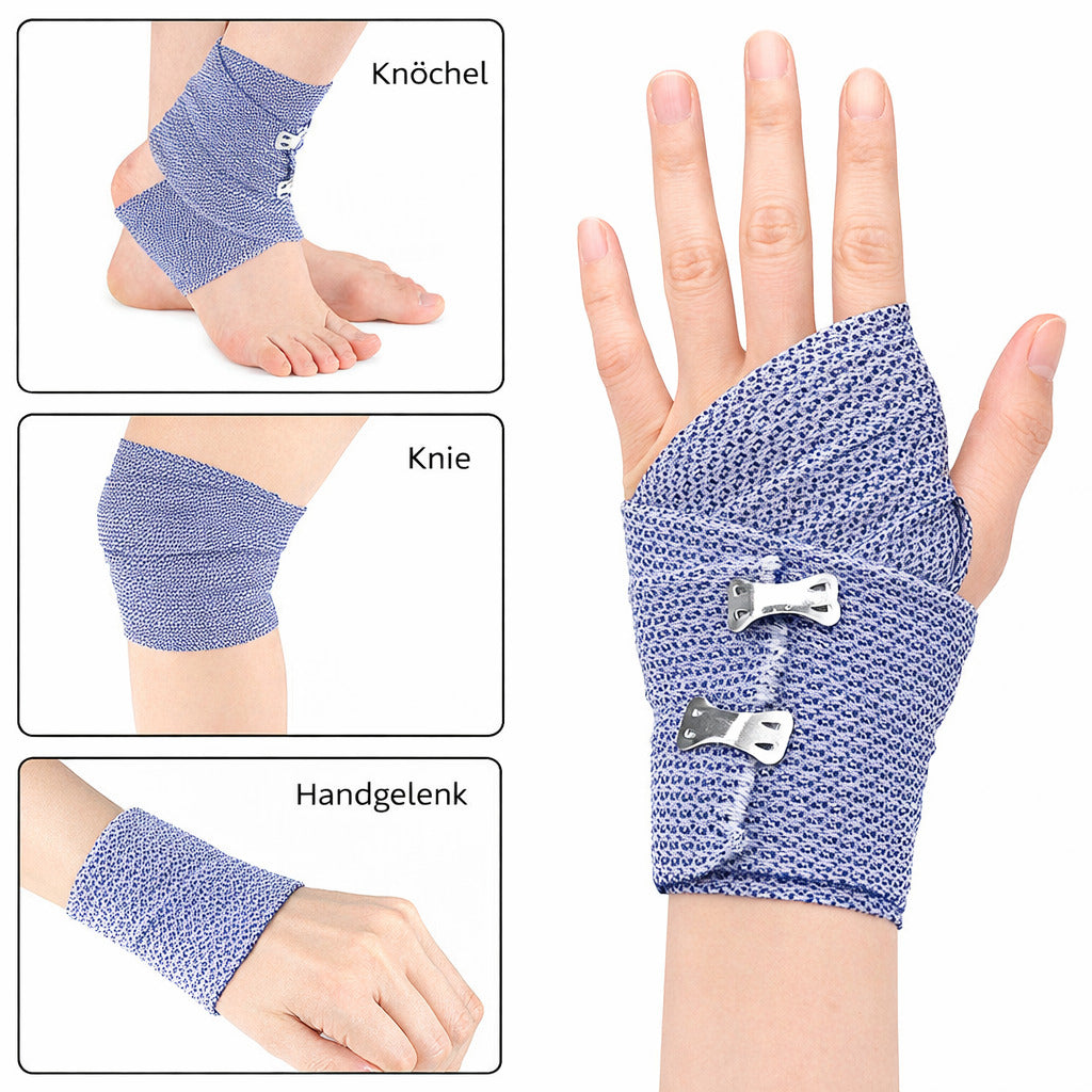 Kühlbandage 2er Set, elastisch & atmungsaktiv, Kompressionsbandage für Handgelenk, Knie & Knöchel, Sport & Alltag
