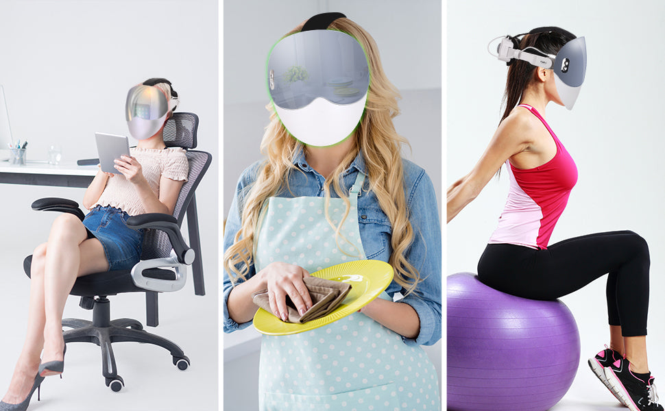 Cool-i® LED-Gesichtsmaske – 8-farbige Lichtanwendung mit Rot- & Infrarotlicht – Kabellos, mit Timer & Sprachsteuerung – Für entspannte Hautpflegeroutine