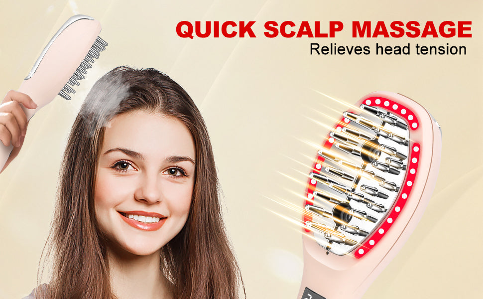 Cool-i ® 5-in-1 Kopfhaut-Massagebürste – Mit 4-Farben-LED + Infrarot für Haarwachstum, EMS, Vernebelung, Ionen & Massage für gesunde Kopfhaut und kräftiges Haar