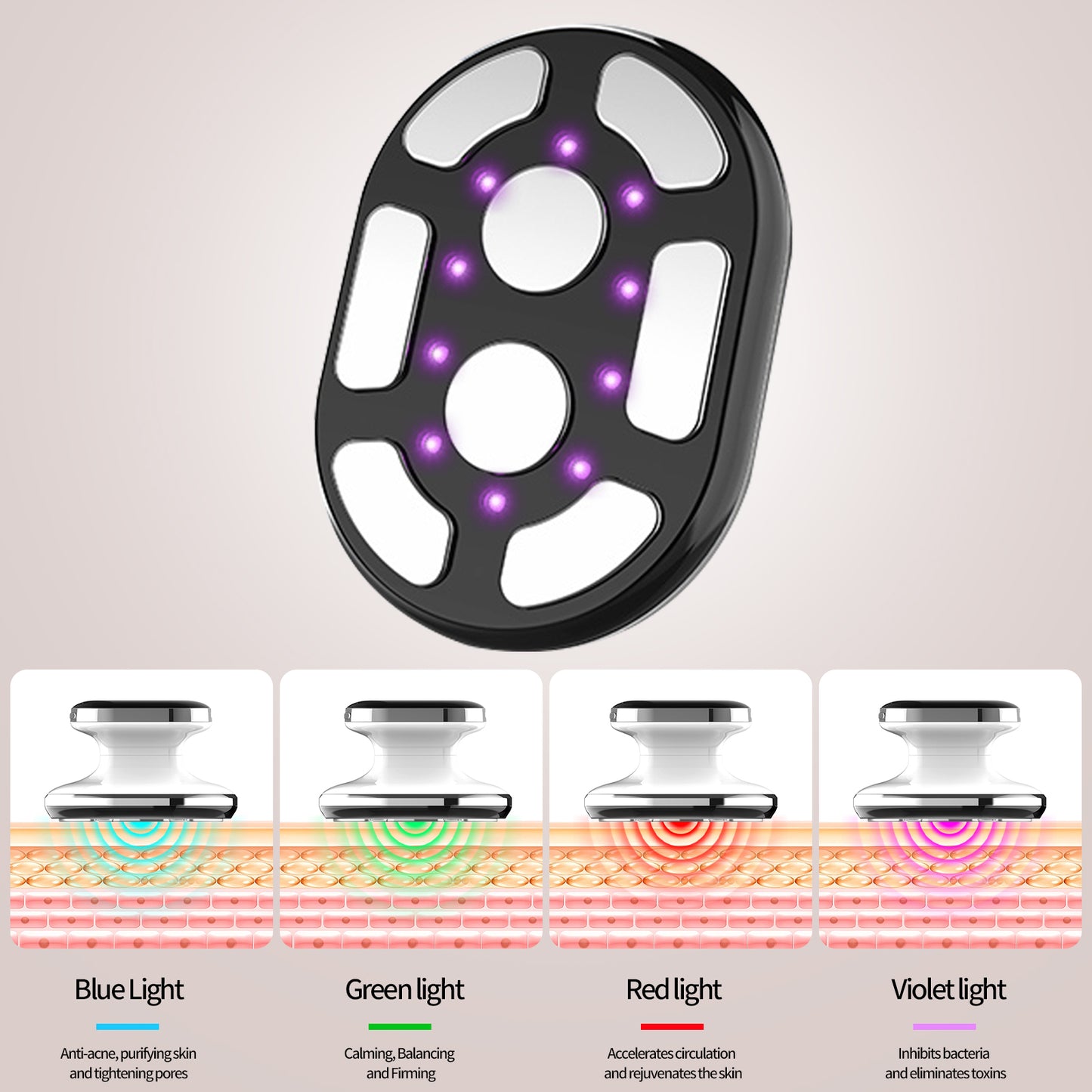 COOL-I® EMS & RF Körperpflegegerät – 6-in-1 Massagegerät mit LED, Hochfrequenz & Vibrationsfunktion – Für Hautentspannung & Pflege zu Hause
