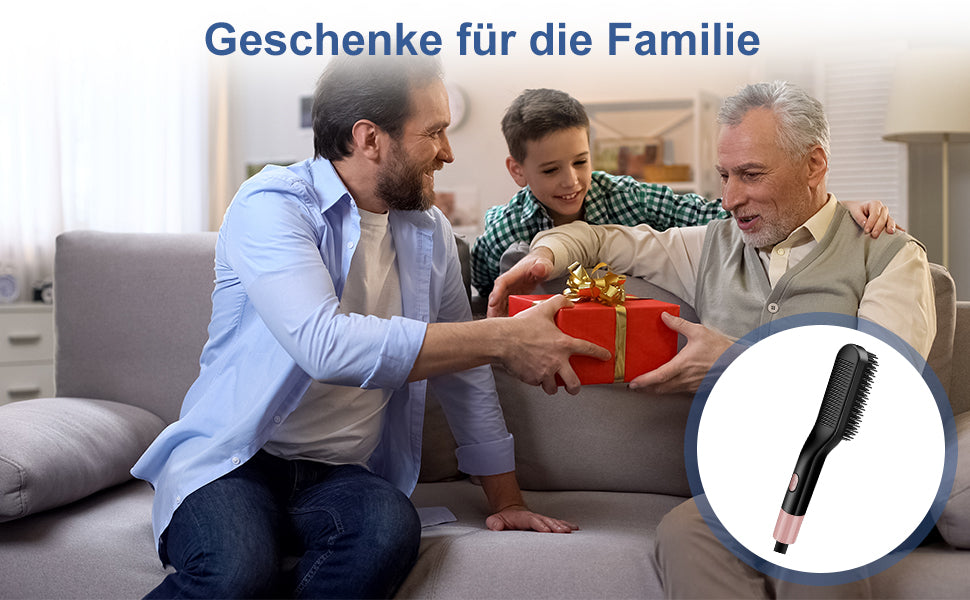 Cool-i ® Bartglätter Kamm für Männer – 2-in-1 Bartglätter & Haarglättbürste, elektrischer Haarglätter mit 3 einstellbaren Temperaturen (160-200°C), ideal für Bart- & Haarstyling