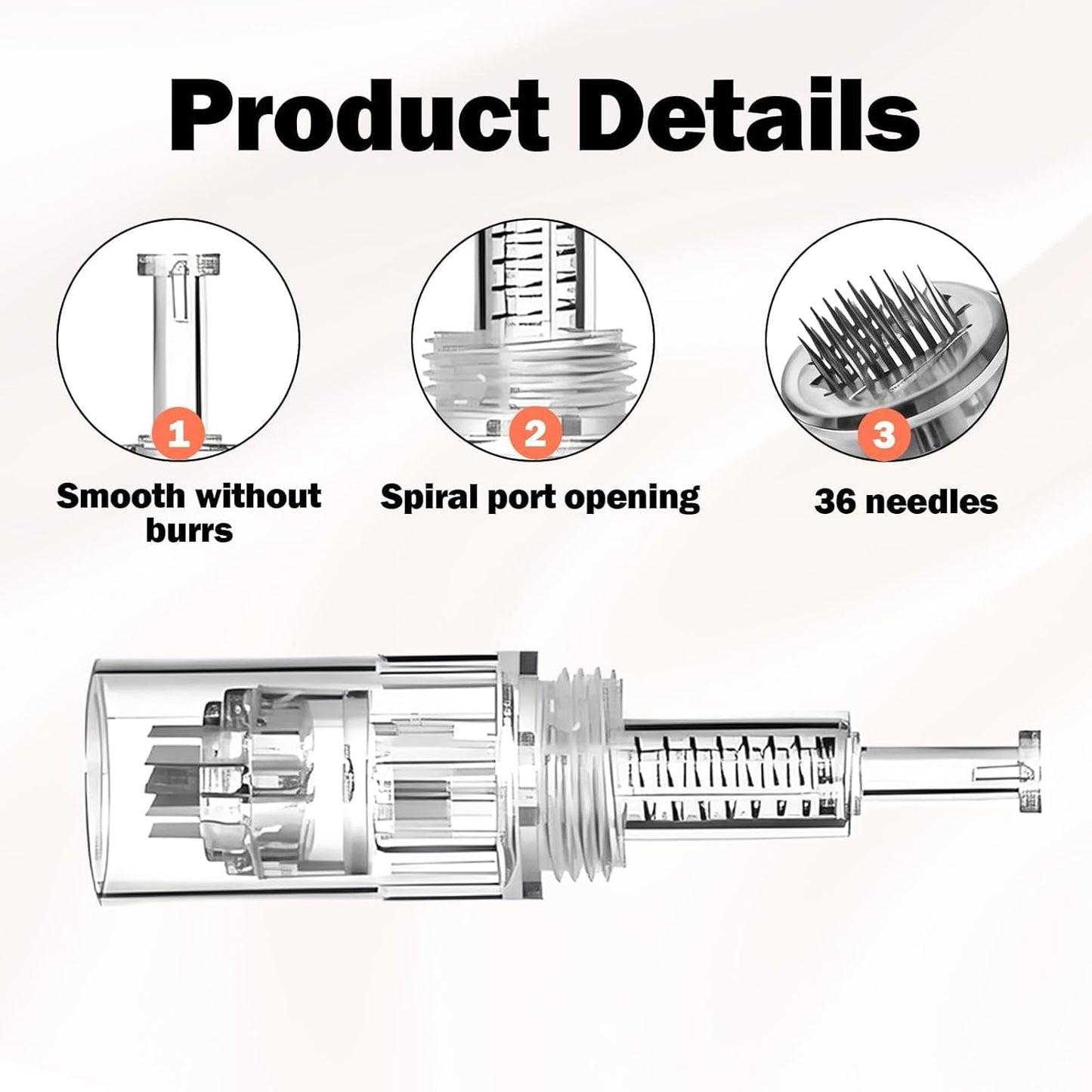 Cool-i® 20 Stk. Microneedling-Nadeln – 36-Pin Ersatzaufsätze, einzeln steril verpackt – kompatibel mit Microneedling Pen zur Hautpflege & Porenverfeinerung.(V2)