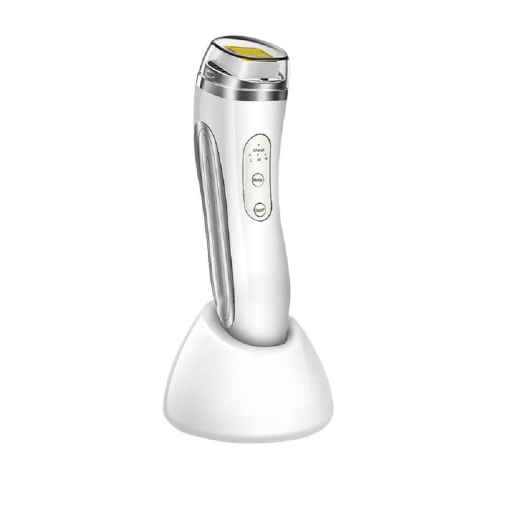 COOL-i® RF Punktmatrix Gesicht Hautpflege Lifting Gerät - Produktansicht: Zeigt das Gerät in Weiß mit silbernen Akzenten.