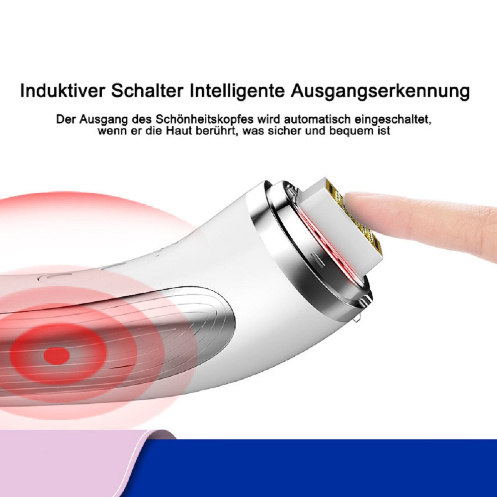 COOL-i® RF Gerät: Induktiver Schalter für sichere Anwendung - Der Schönheitskopf aktiviert sich automatisch bei Hautkontakt.