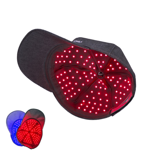 Cool-i ® Infrarotlampe Rotlicht-Haarwuchshaube–Infrarot- & Blaulichttherapie für die Kopfhaut Kabellose,158 LEDs, wiederaufladbar, Timer, für Männer & Frauen