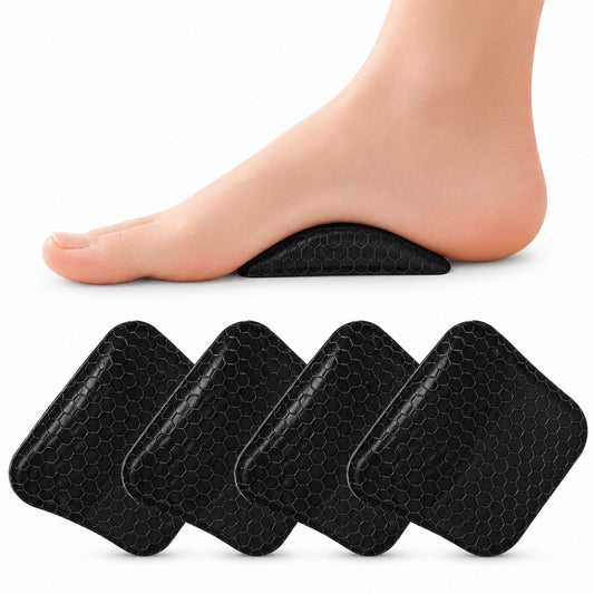 COOL-i 2 Paar Gel-Fußgewölbe-Pads, selbstklebend, zuschneidbar, wiederverwendbar & transparent