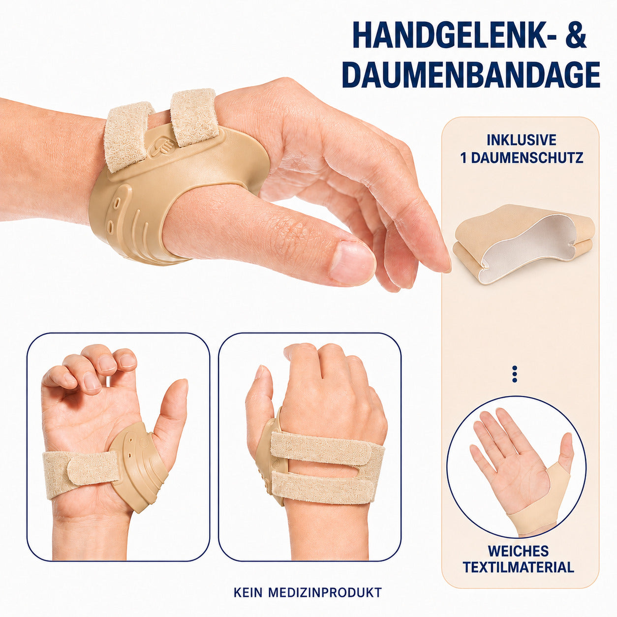 COOL-i CMC Daumenstütze mit Metallstrebe, verstellbar & ergonomisch, für die linke Hand