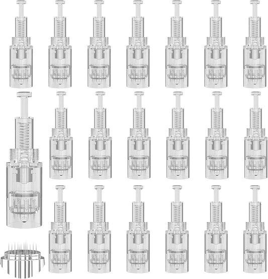 Cool-i® 20 Stk. Microneedling-Nadeln – 12-Pin Ersatzaufsätze, einzeln steril verpackt – kompatibel mit Microneedling Pen zur Hautpflege & Porenverfeinerung.(V2)