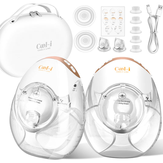 Cool-i® Elektrische Tragbare Milchpumpe GLE32 – BPA-frei, 3 Modi & 12 Stufen, 3 Flanschgrößen (18/21/24 mm), 300 ml