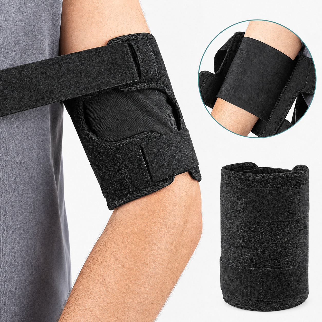 COOL-i Bizeps Kompressionsbandage, verstellbare Oberarmmanschette aus Neopren für Sport & Alltag L