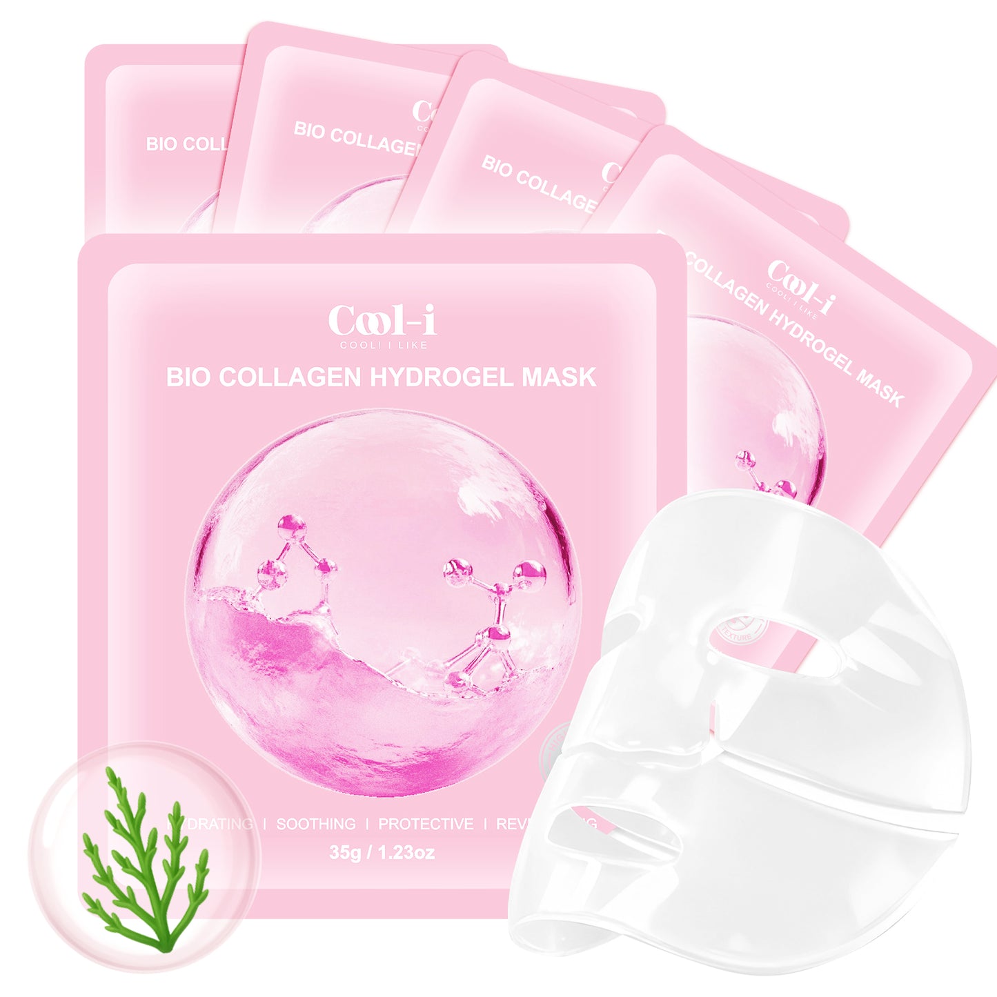 Cool-i® Bio Collagen Real Deep Maske – 5 Stück | Collagen & Kupferpeptide | Beruhigende & feuchtigkeitsspendende Pflege