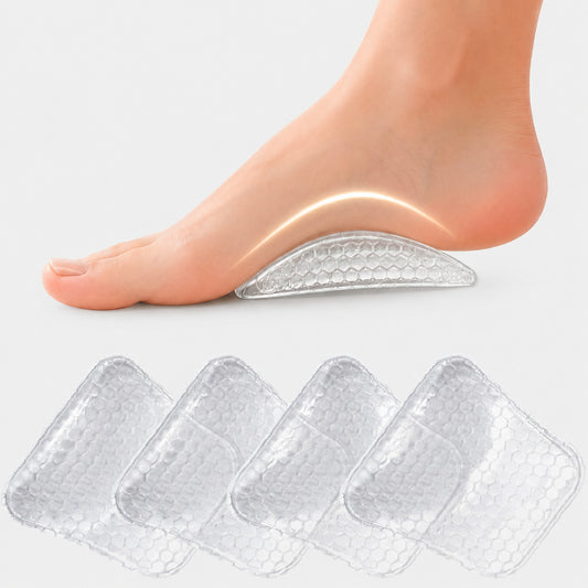 COOL-i 2 Paar Gel-Fußgewölbe-Pads, selbstklebend, zuschneidbar, wiederverwendbar & transparent