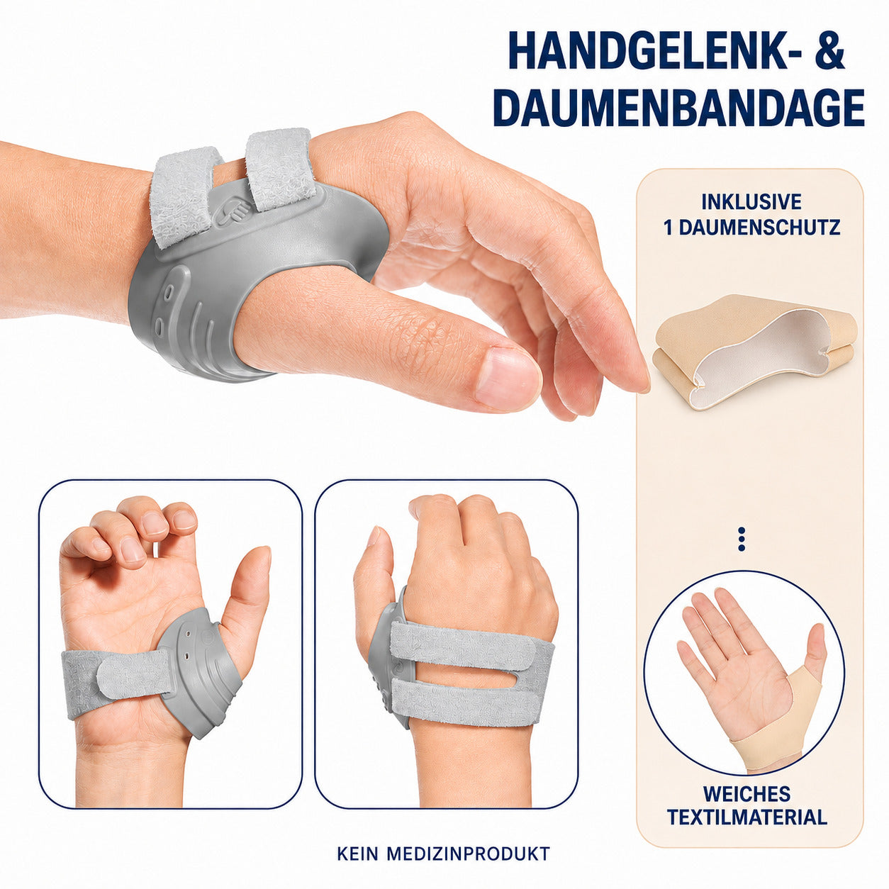 COOL-i CMC Daumenstütze mit Metallstrebe, verstellbar & ergonomisch, für die linke Hand