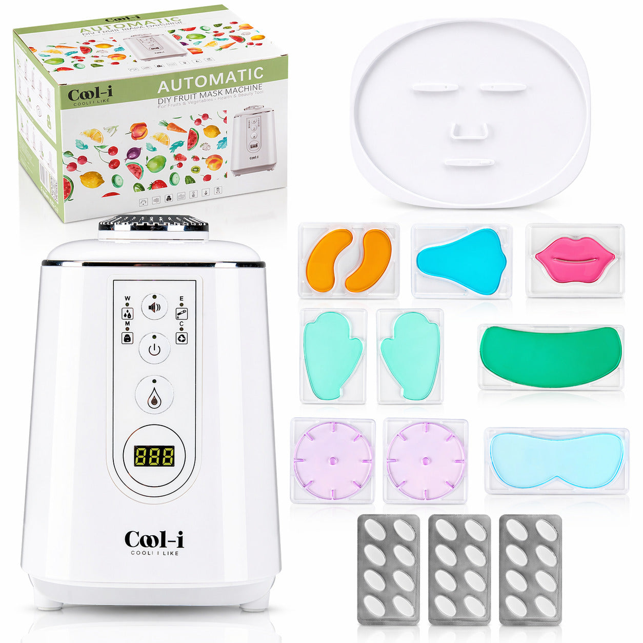 Cool-i® DIY Gesichtsmasken-Maker – Mini-Maschine zur Herstellung frischer Gesichtsmasken mit Kollagen, für natürliche Hautpflege zuhause