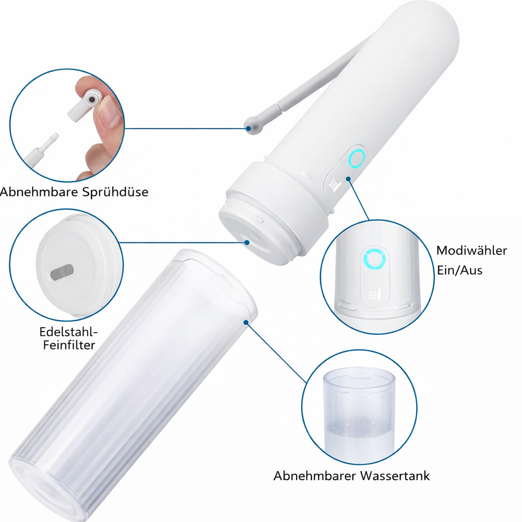 Cool-i® Elektrisches Reise-Bidet, wiederaufladbarer Hand-Bidet-Duschkopf mit 3 Sprühmodi, IPX7 wasserdicht, USB-C, tragbarer Intim-Reiniger