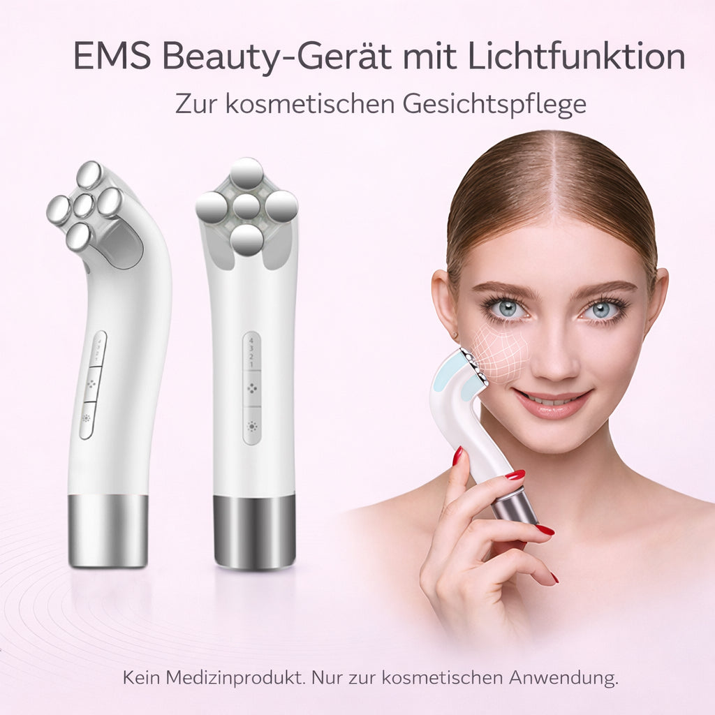 Cool-i® Multifunktionales RF-EMS-LED Beautygerät,Gesichts & Halsmassage, Wärmepflege, Lichtpflege, kabellos & wiederaufladbar