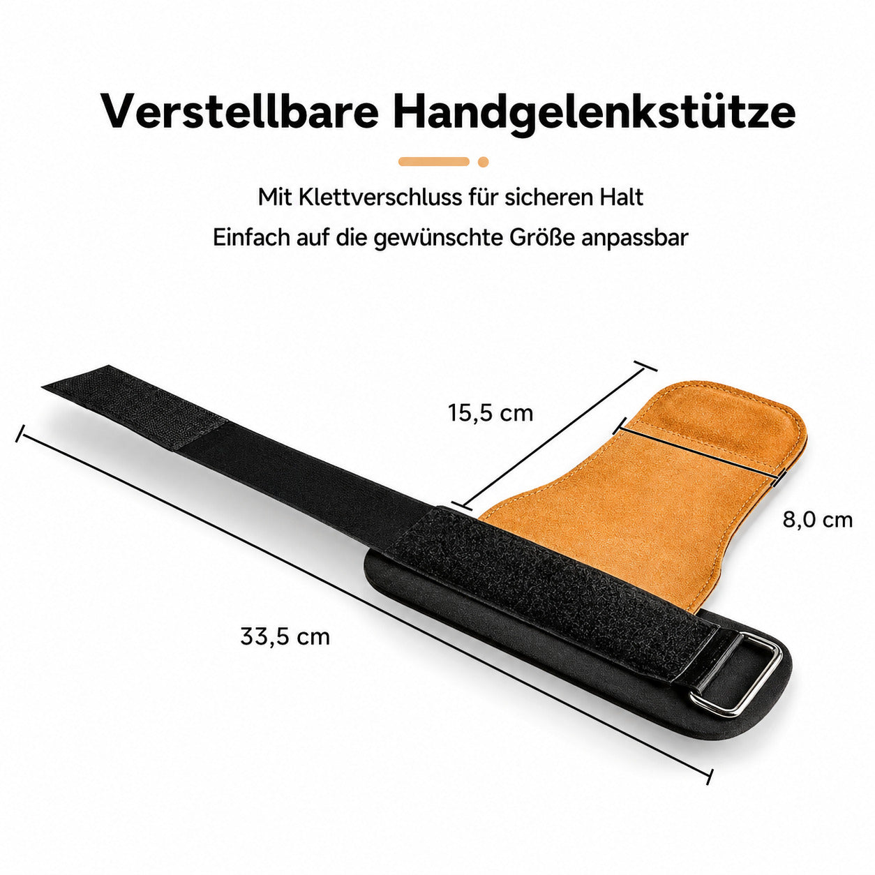 2er Set Gewichtheber Zughilfen mit Handgelenkband, rutschfest, Lederpolster, für Fitness, Krafttraining & Gym