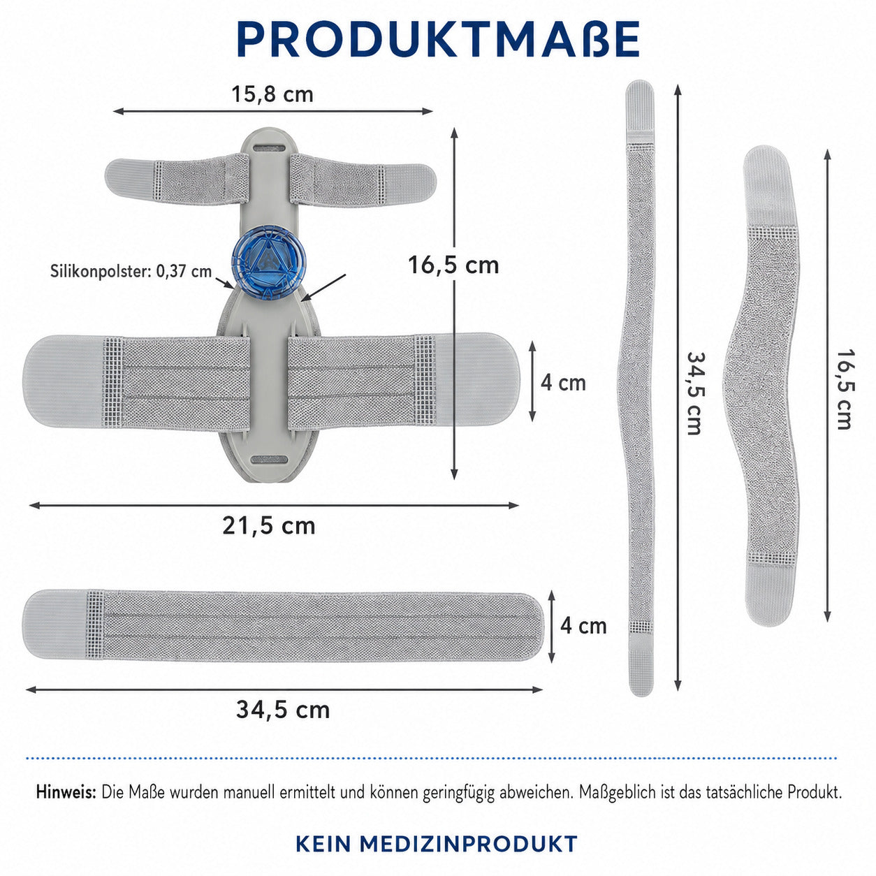 COOL-i Hallux Valgus Schiene mit Drehknopf, verstellbar, mit Silikonpolster, links & rechts