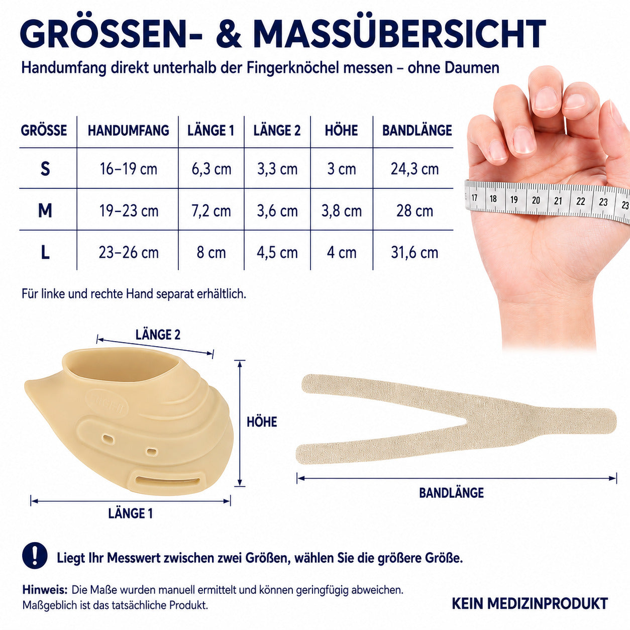 COOL-i CMC Daumenstütze mit Metallstrebe, verstellbar & ergonomisch, für die linke Hand