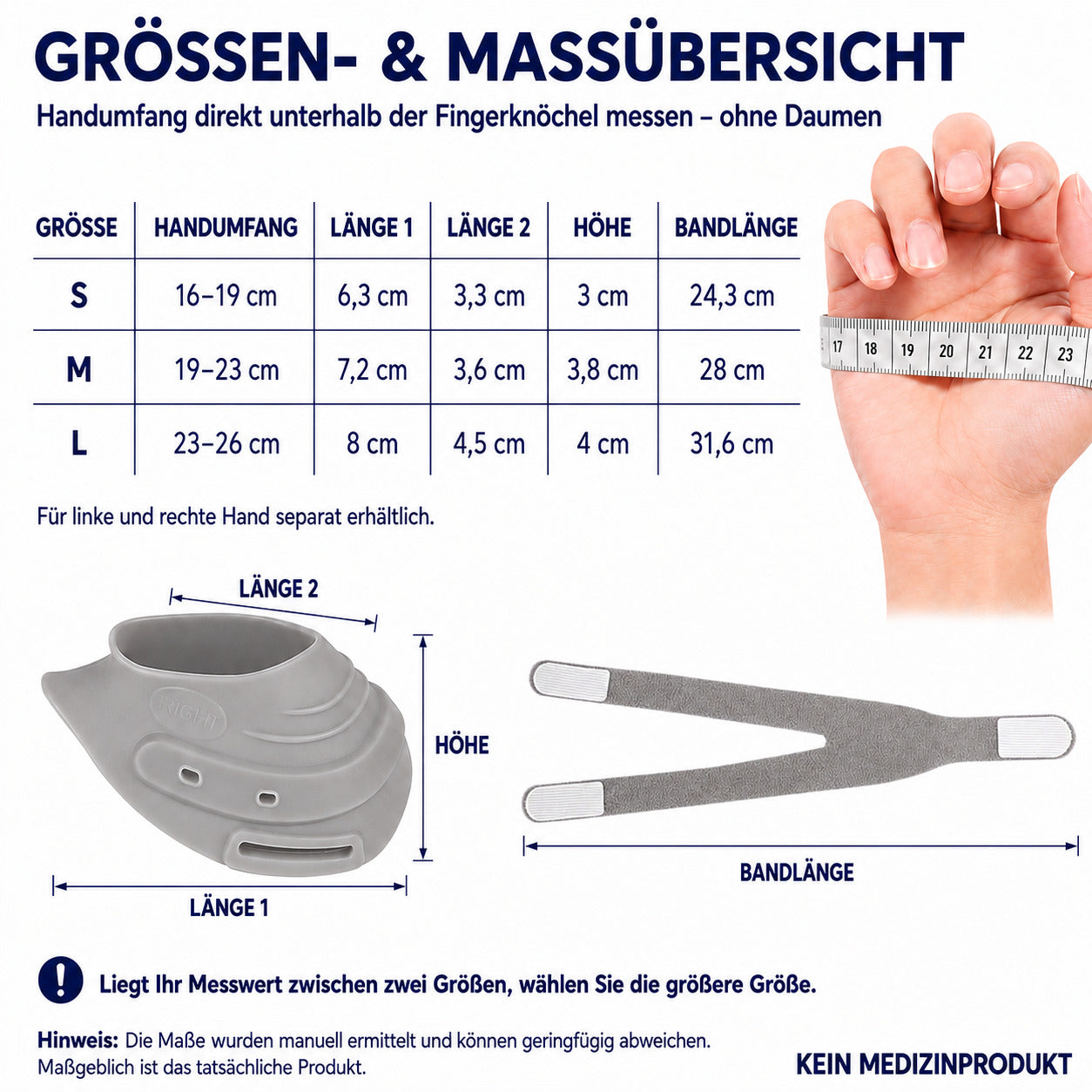 COOL-i CMC Daumenstütze mit Metallstrebe, verstellbar & ergonomisch, für die linke Hand