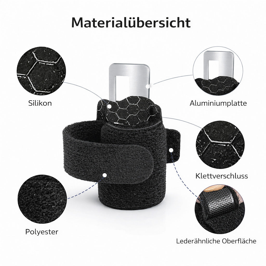 Zehenschiene mit Aluminiumstütze, verstellbare Zehenbandage, rutschhemmend & atmungsaktiv