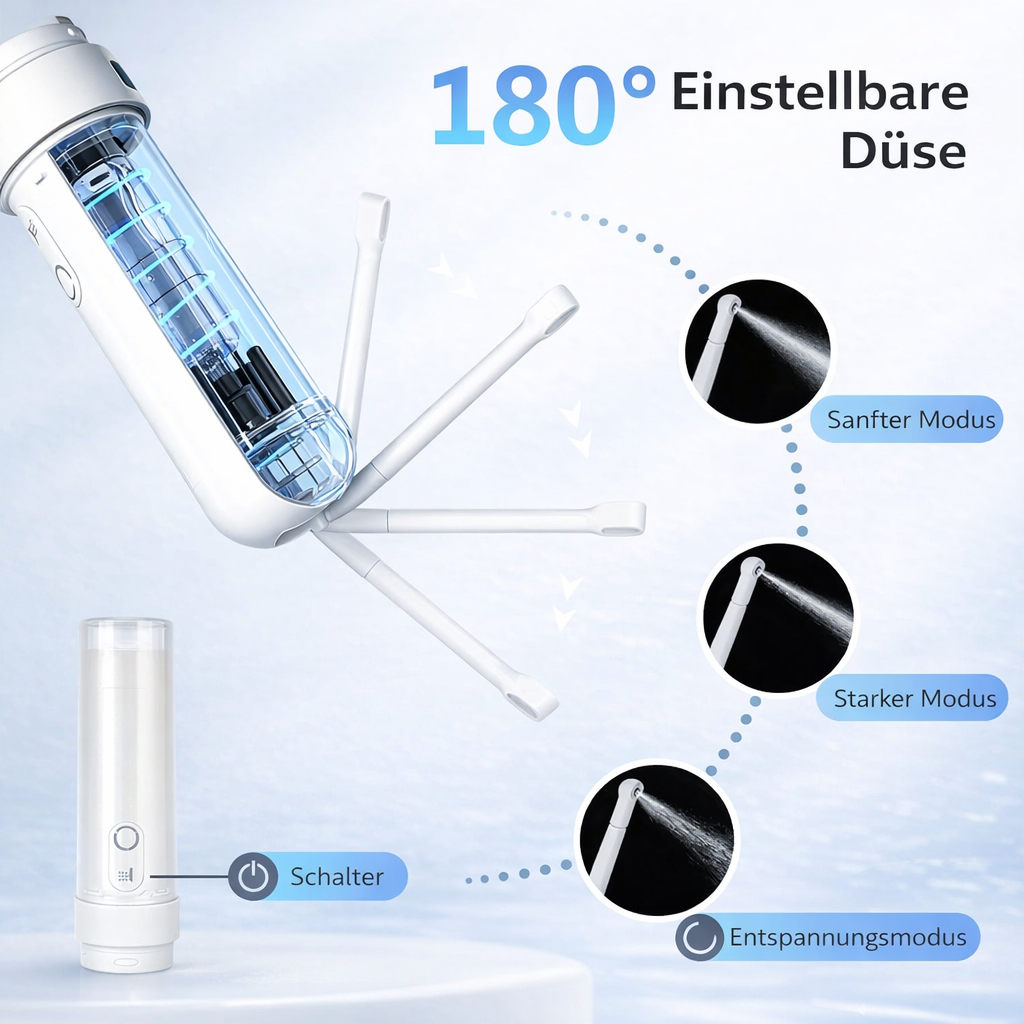 Cool-i® Elektrisches Reise-Bidet, wiederaufladbarer Hand-Bidet-Duschkopf mit 3 Sprühmodi, IPX7 wasserdicht, USB-C, tragbarer Intim-Reiniger