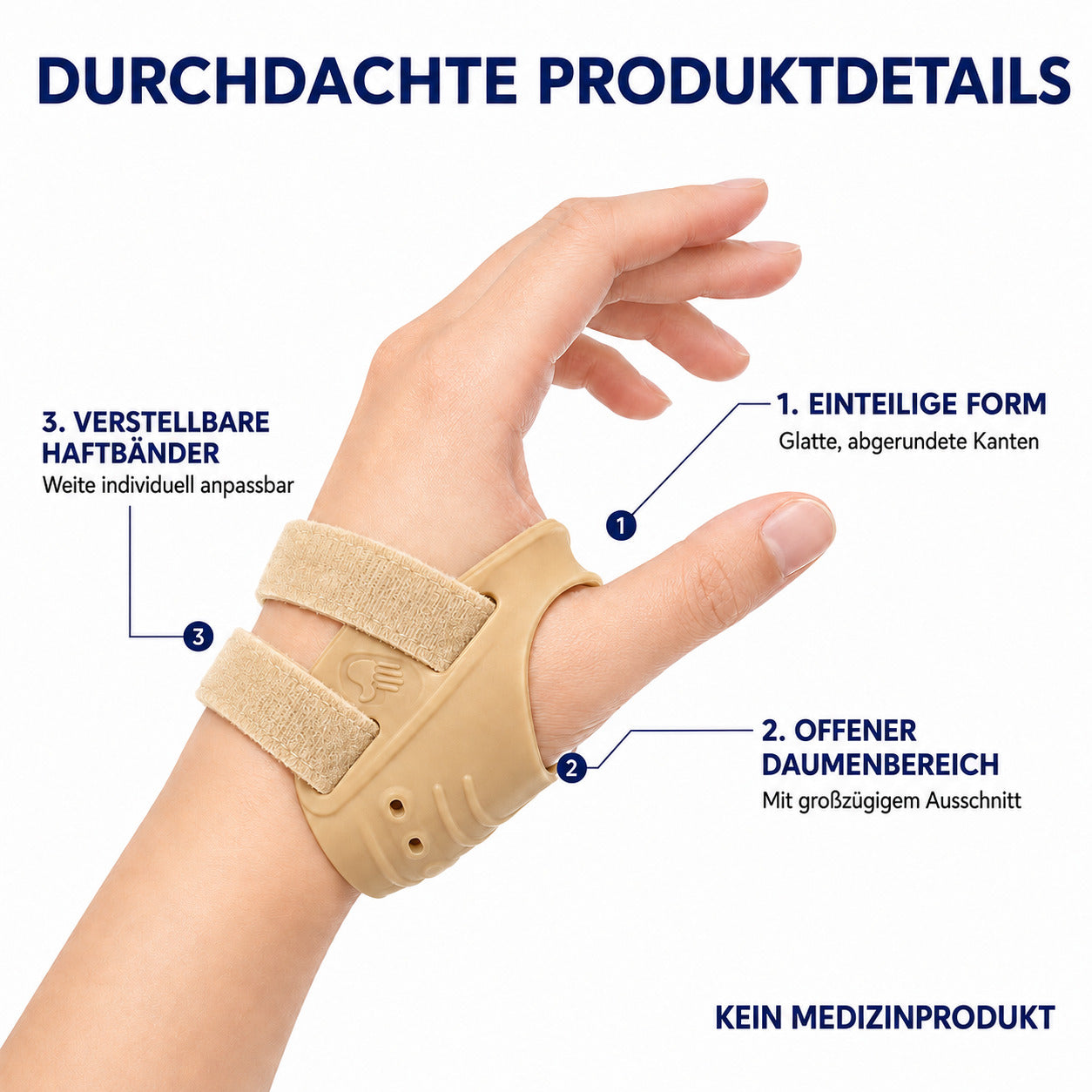 COOL-i CMC Daumenstütze mit Metallstrebe, verstellbar & ergonomisch, für die linke Hand