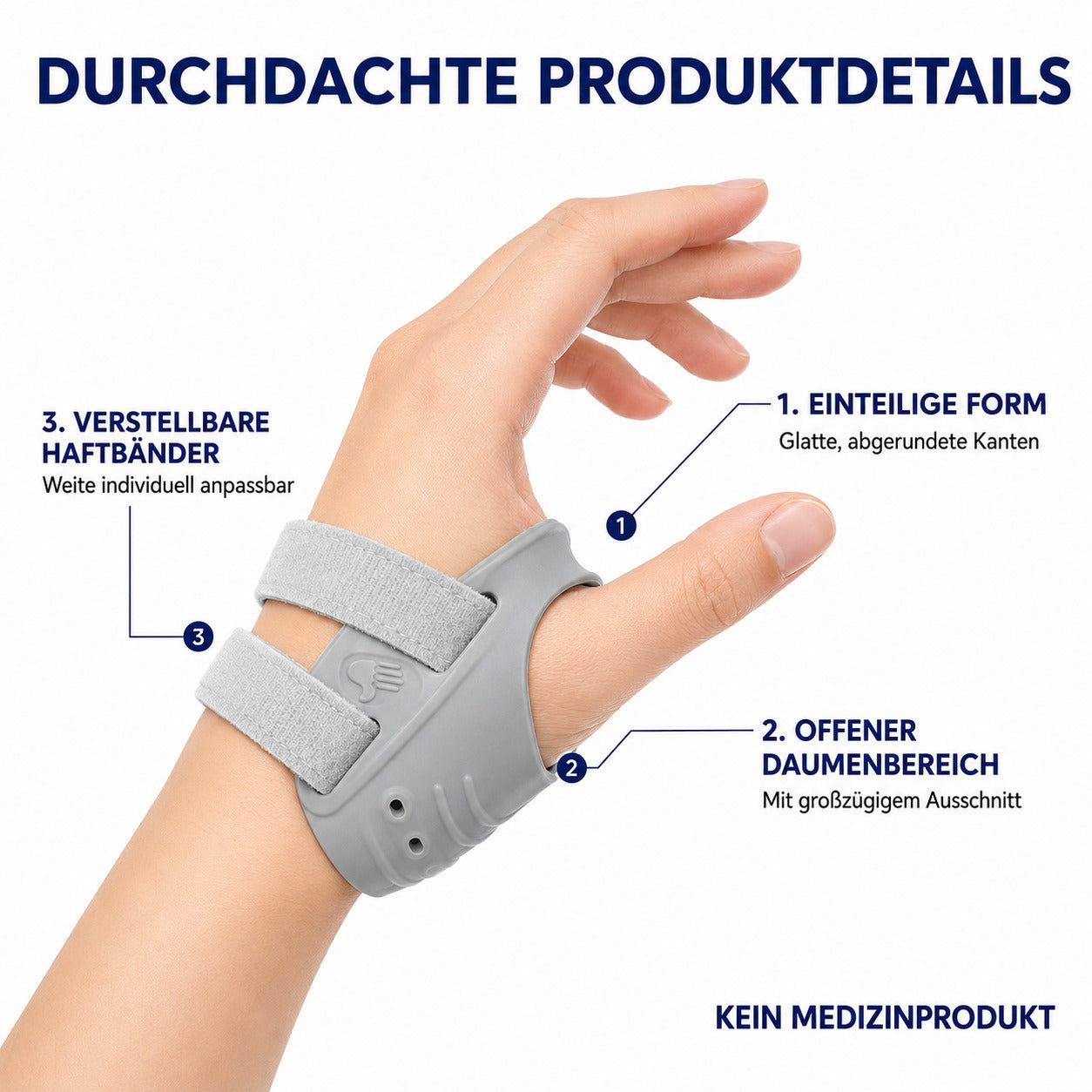 COOL-i CMC Daumenstütze mit Metallstrebe, verstellbar & ergonomisch, für die linke Hand