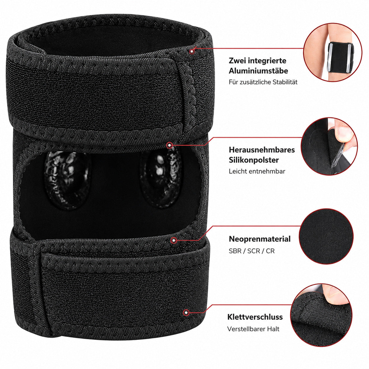COOL-i Waden Kompressionsbandage, verstellbar, mit Polstern & Anti-Rutsch für Sport & Alltag