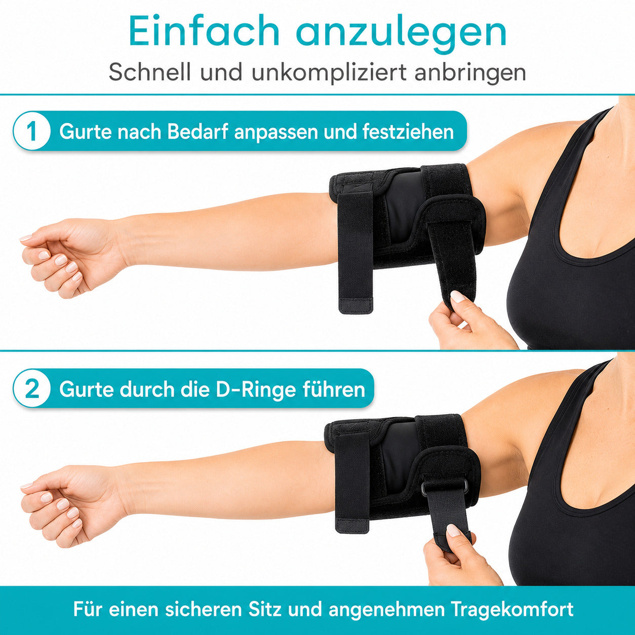 COOL-i Bizeps Kompressionsbandage, verstellbare Oberarmmanschette aus Neopren für Sport & Alltag L