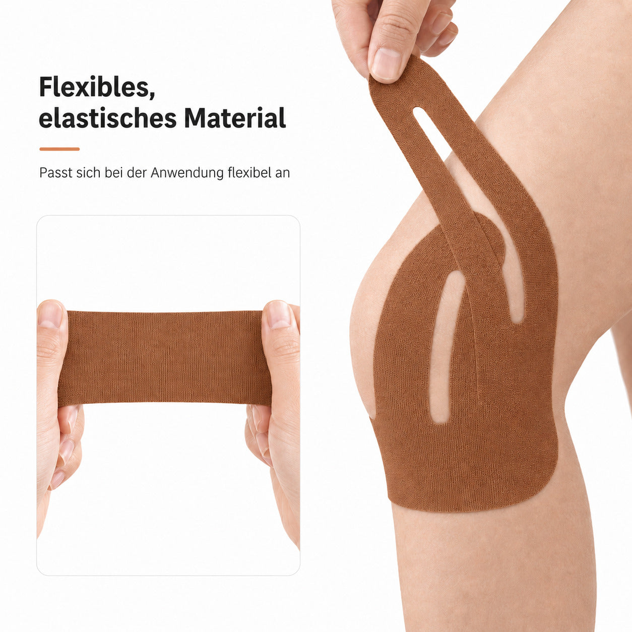 COOL-i Kinesiologie Knie Tape 12 Stk., vorgestanzt, elastisch, wasserfest & latexfrei