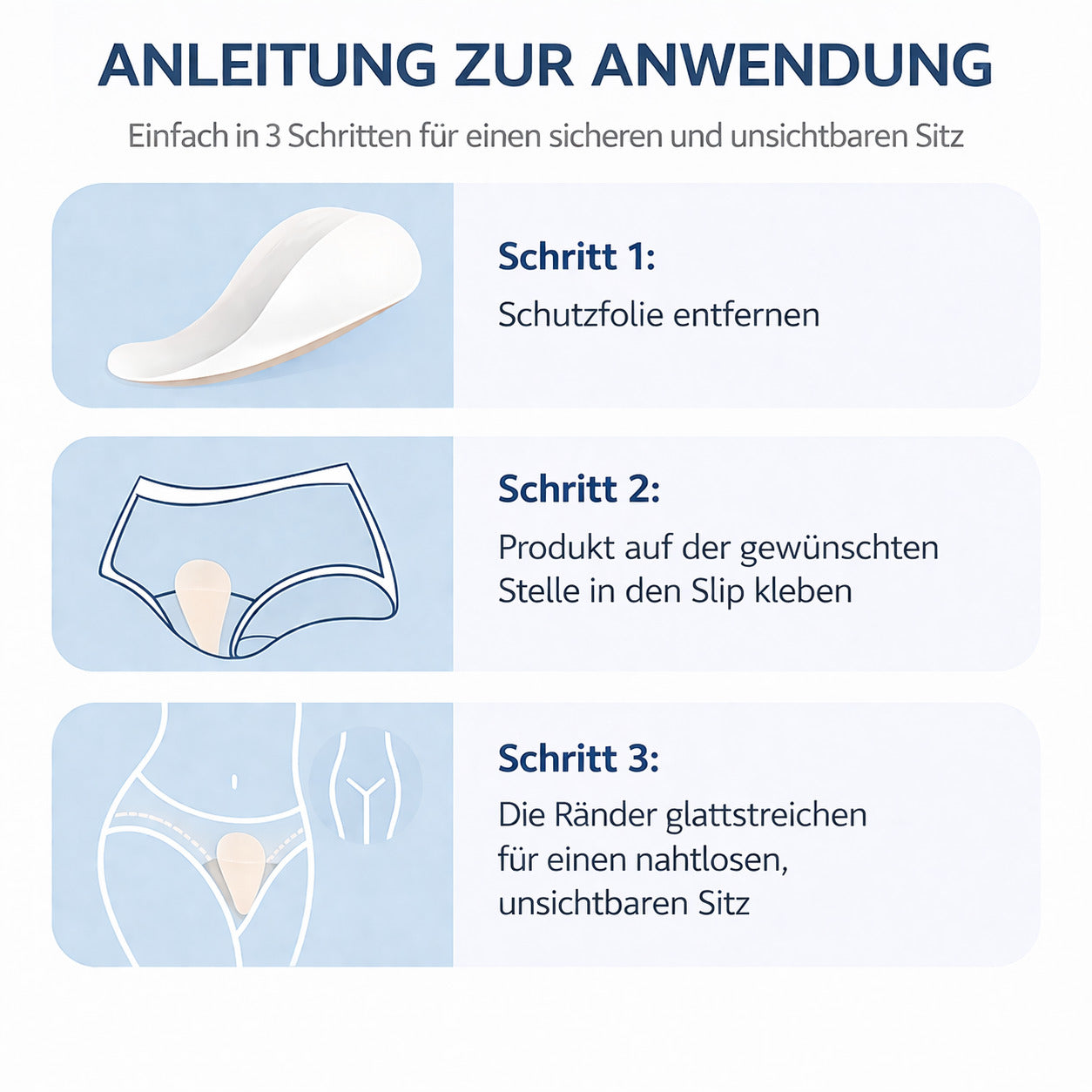 Unsichtbare Silikon Einlagen 4er Set, nahtlos, selbsthaftend, wiederverwendbar, geeignet für Bikini, Leggings & enge Kleidung