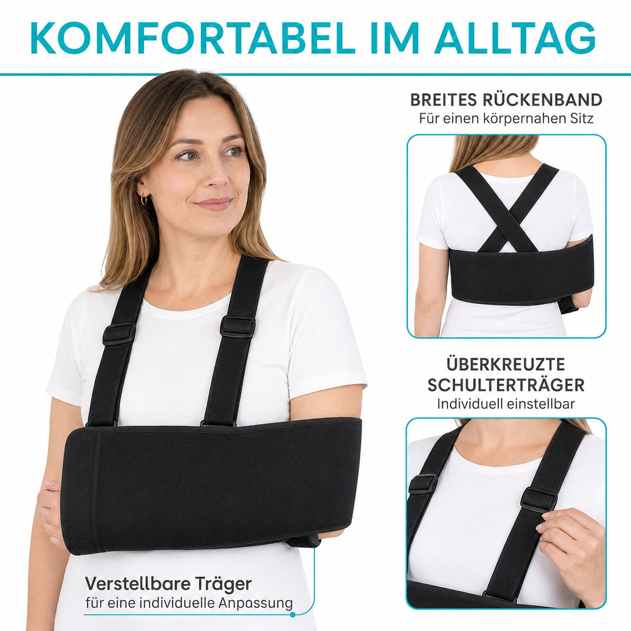 COOL-i Armschlinge mit Schultergurt, verstellbar & gepolstert, für linken und rechten Arm
