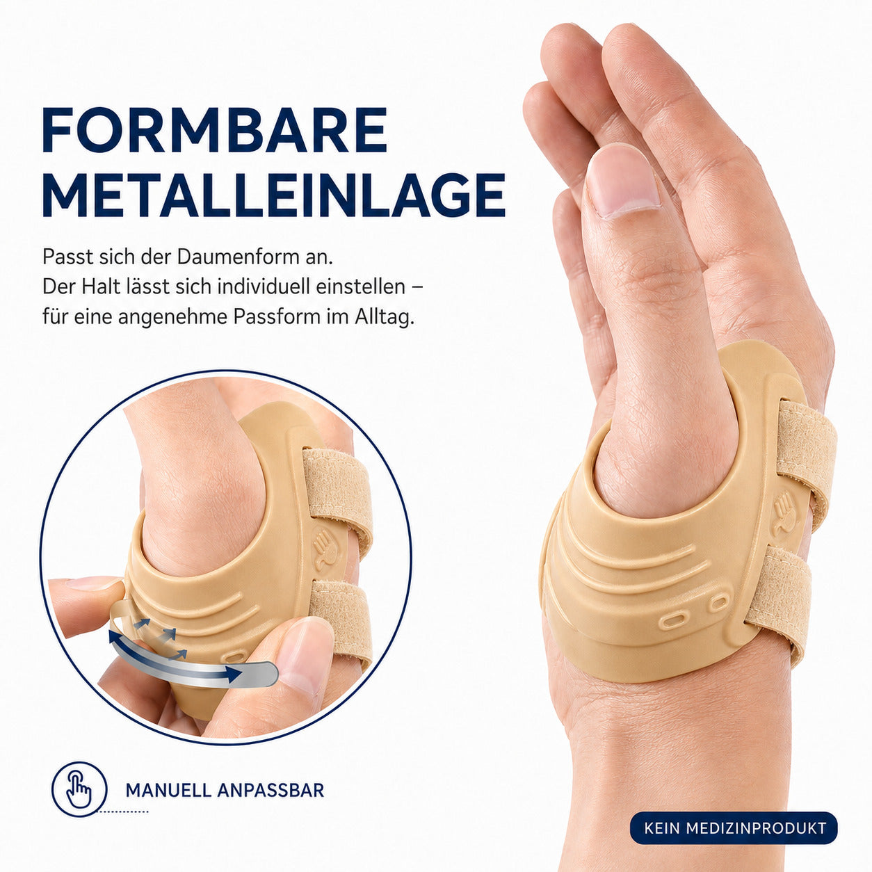 COOL-i CMC Daumenstütze mit Metallstrebe, verstellbar & ergonomisch, für die linke Hand