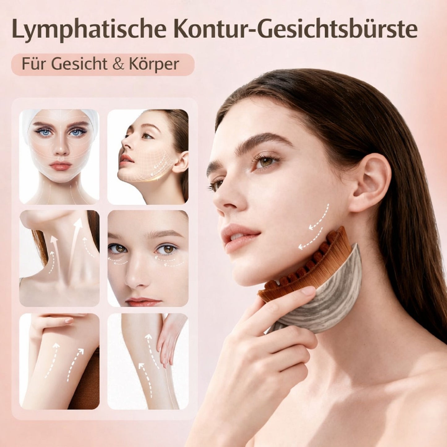 Cool-i ® Facial Contour Massage Brush – Weiche Beauty- & Pflegebürste für Gesichts­massage,  für alle Hauttypen