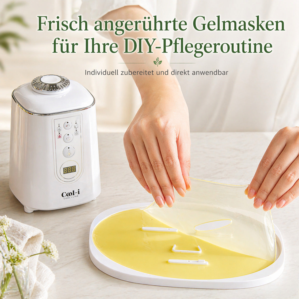Cool-i® DIY Gesichtsmasken-Maker – Mini-Maschine zur Herstellung frischer Gesichtsmasken mit Kollagen, für natürliche Hautpflege zuhause