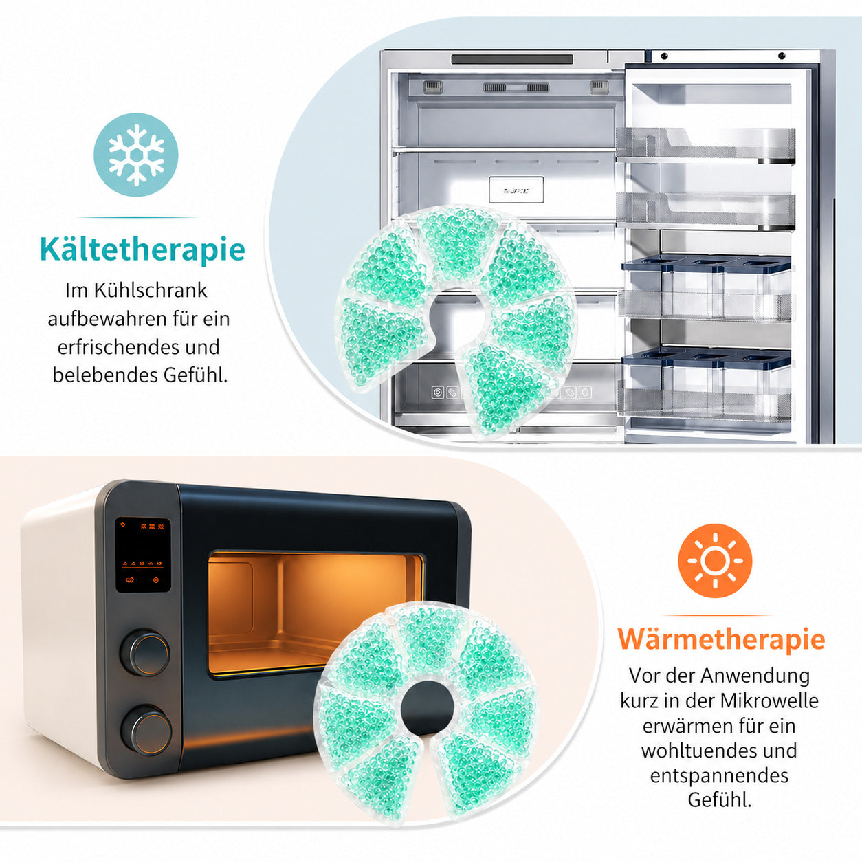 2er Set Kühl & Wärmepads, wiederverwendbare Gelkompressen, flexibel, hautfreundlich, für Alltag & Pflege